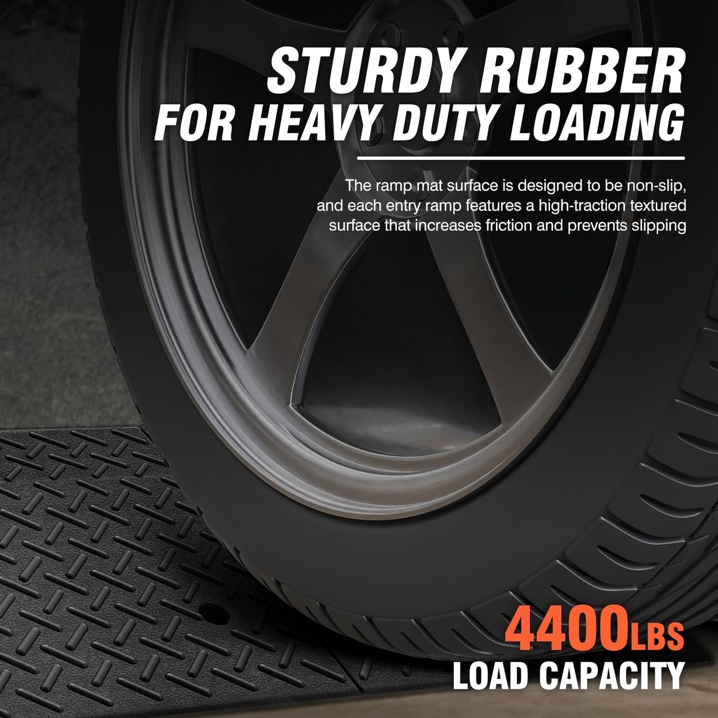 DNA MOTORING 6.9" Rise Rubber Curb Ramp Heavy Duty Loading Driveway Ramp Threshold Ramp 39 in L x 19.5 in W x 6.9 in H for Loading Dock, Warehouse, Wheelchair, Motorcycles, Cars, TOOLS-00653