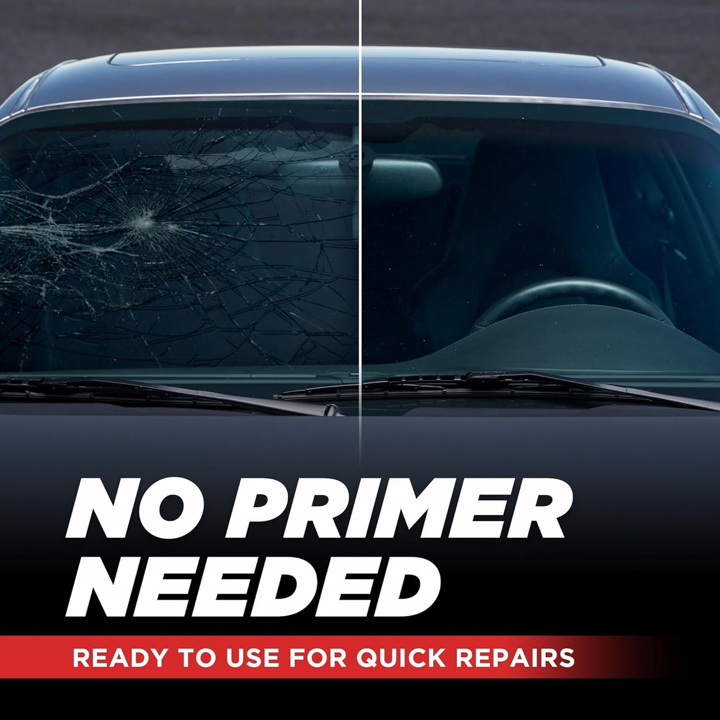 Polyurethane Windshield Adhesive - Quick Curing & Weather Resistant Auto Glass Adhesive, Vertical & Overhead Application, Windshield Repair Kit with Gloves, Applicator Tip & Cartridge - 310ml Black