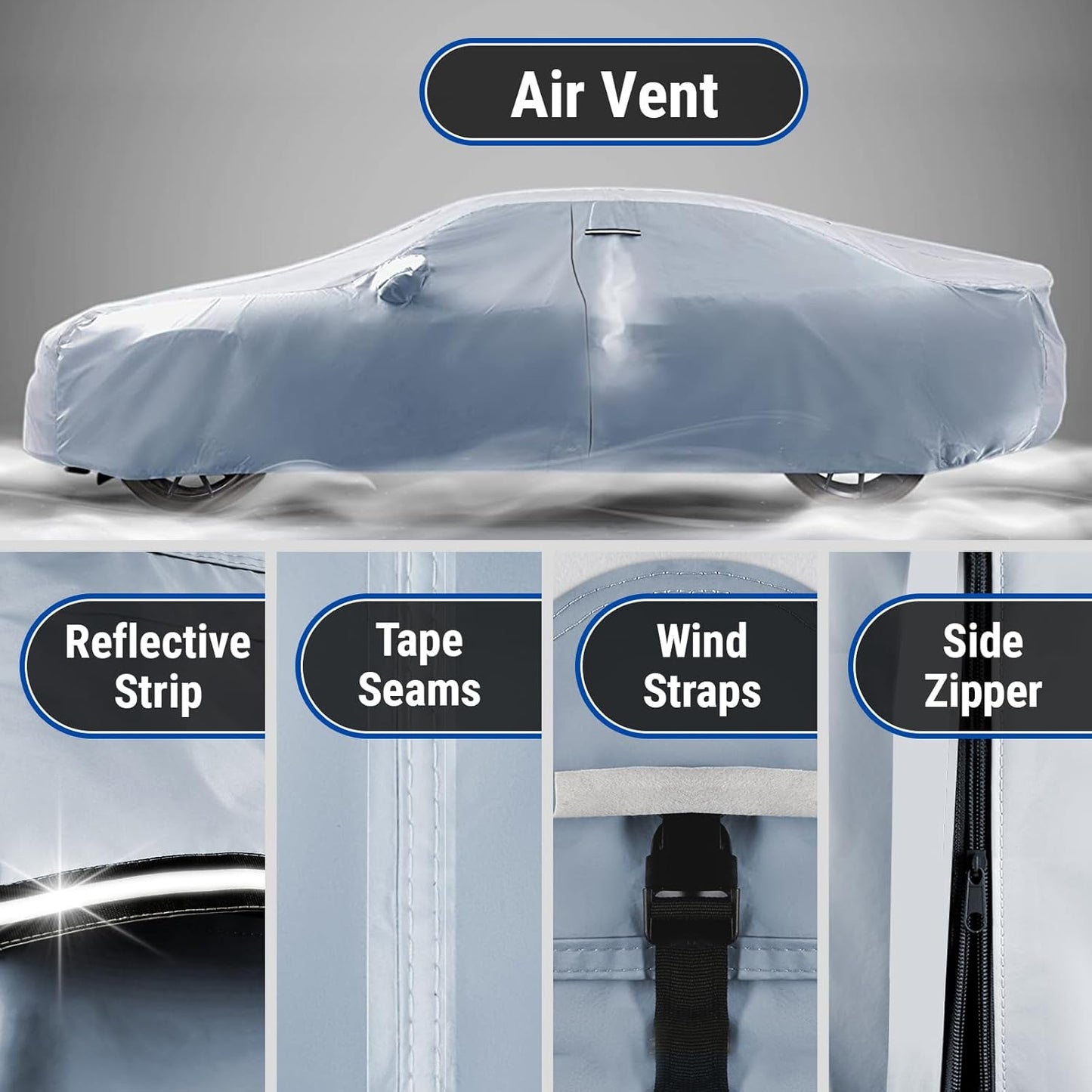 iCarCover Premium Car Cover for 1988-2005 Chevy Cavalier Heavy Duty Waterproof All Weather Automobiles Custom Fit Indoor Outdoor UV Snow Protection Covers with Straps and Bag