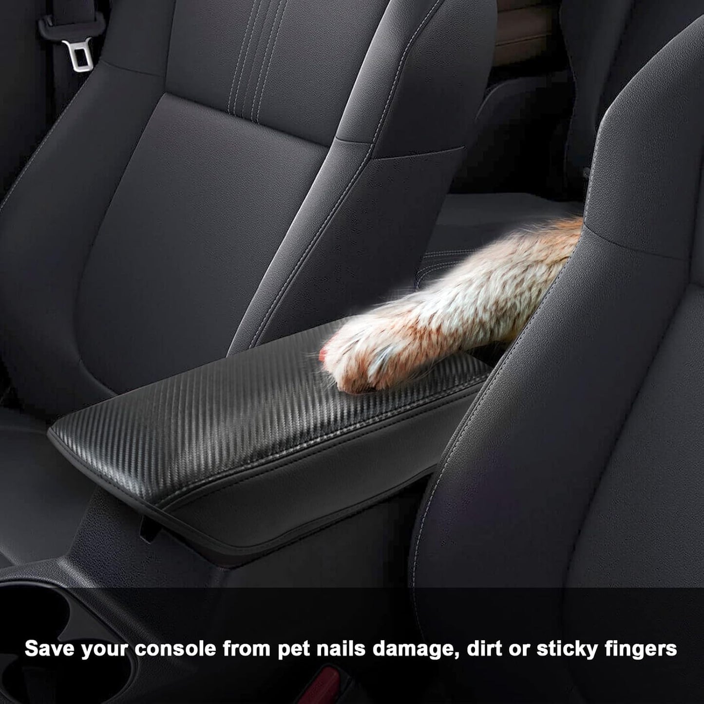 SXCY Fit for 2023 2024 Mitsubishi Outlander Armrest Cover FIT for 2022 2023 Outlander Center Console Cover for 2023 2024 Outlander Middle Console Cover for 2024 Outlander (Black Microfiber Leather)