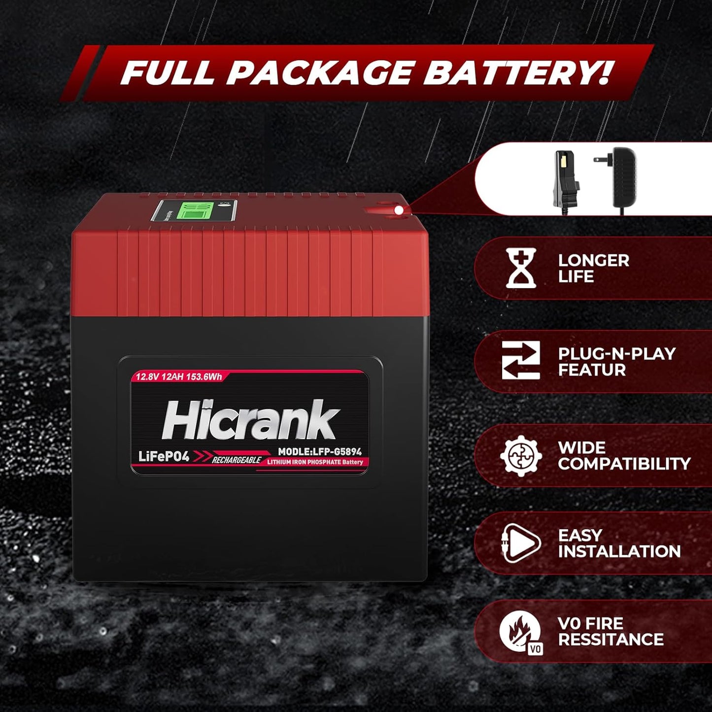 Lithium LiFePO4 Power Wheels Ride On Toy Replacement Battery 12V 12Ah,2X Acceleration Capability, (Charger included) Rechargeable for Preschool Vehicles