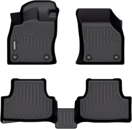 Binmotor-All Weather Floor Mats for 2015-2021 Volkswagen VW Golf/Golf Alltrack/Golf GTI/Golf R/Golf Sportwagen MK7,1st & 2nd Row Set,TPE Rubber Liners for Golf MK7 Accessories