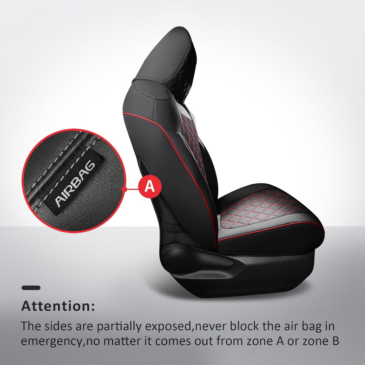 MIROZO Seat Covers for Rav4,Non-Hybrid Toyota RAV4 Seat Covers Car Seat Cover Compatible with 2019-2025 Toyota RAV4 LE,XLE,XLE Premium,Limited (Black and Red,Not for Hybrid,Adventure&TRD-Off)