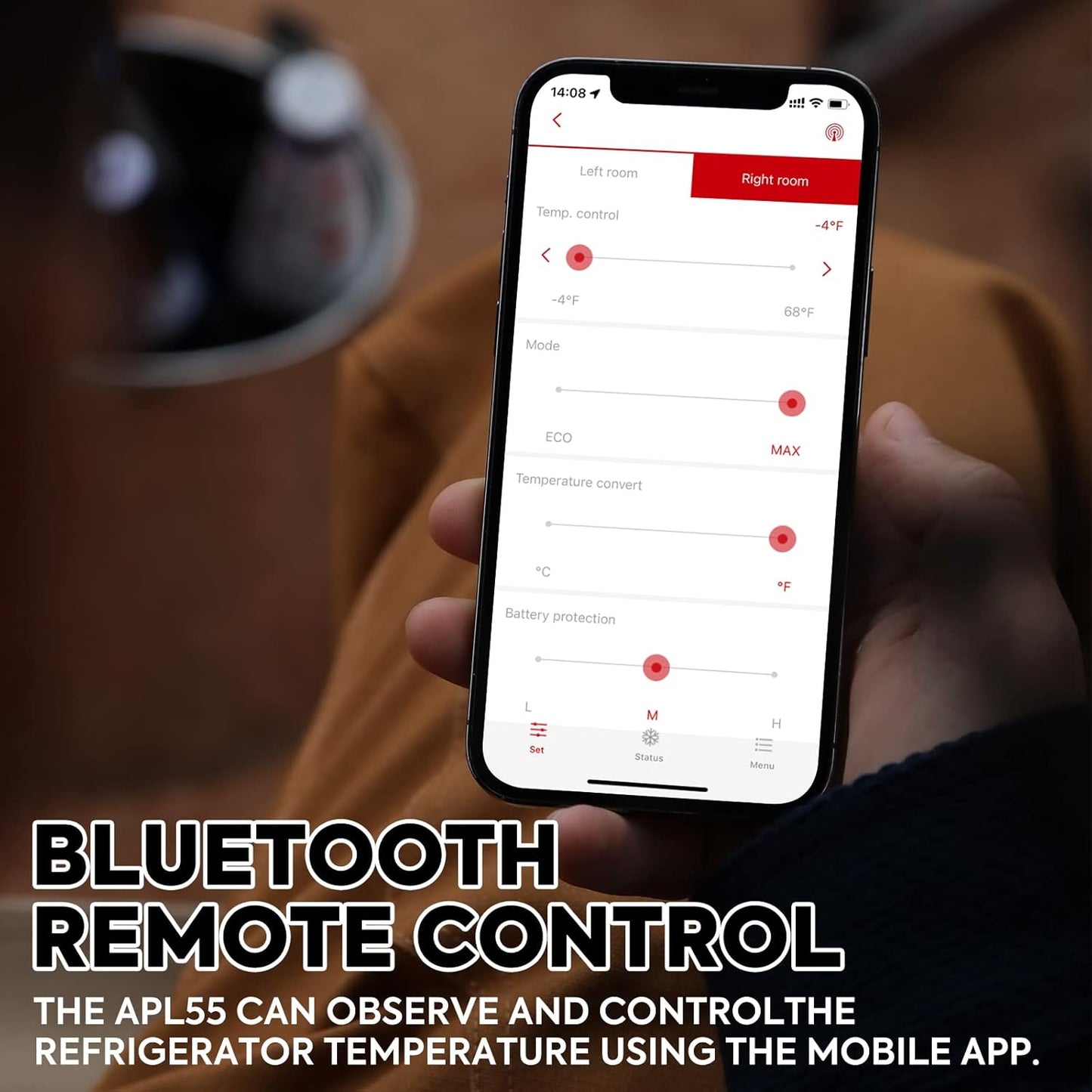 ICECO APL55 Dual Zone Portable Refrigerator Freezer Bluetooth Controlled, 55 Liter 12v refrigerator with SECOP Compressor, DC 12/24V, AC 110-240V, for Truck, Car and Home, -4℉~68℉ (Black)