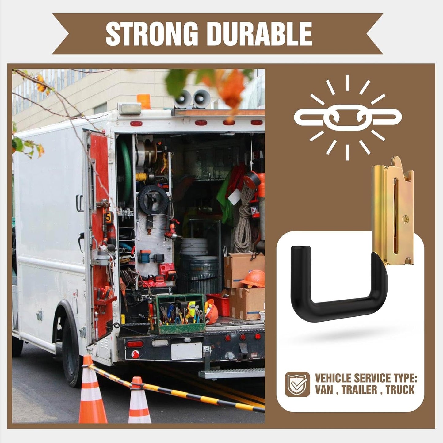 E Track Hook E Track Accessories ，E Track Accessories for Enclosed Trailer The dip molding Process is More Rust Resistant (6PCS E Track J Hooks)