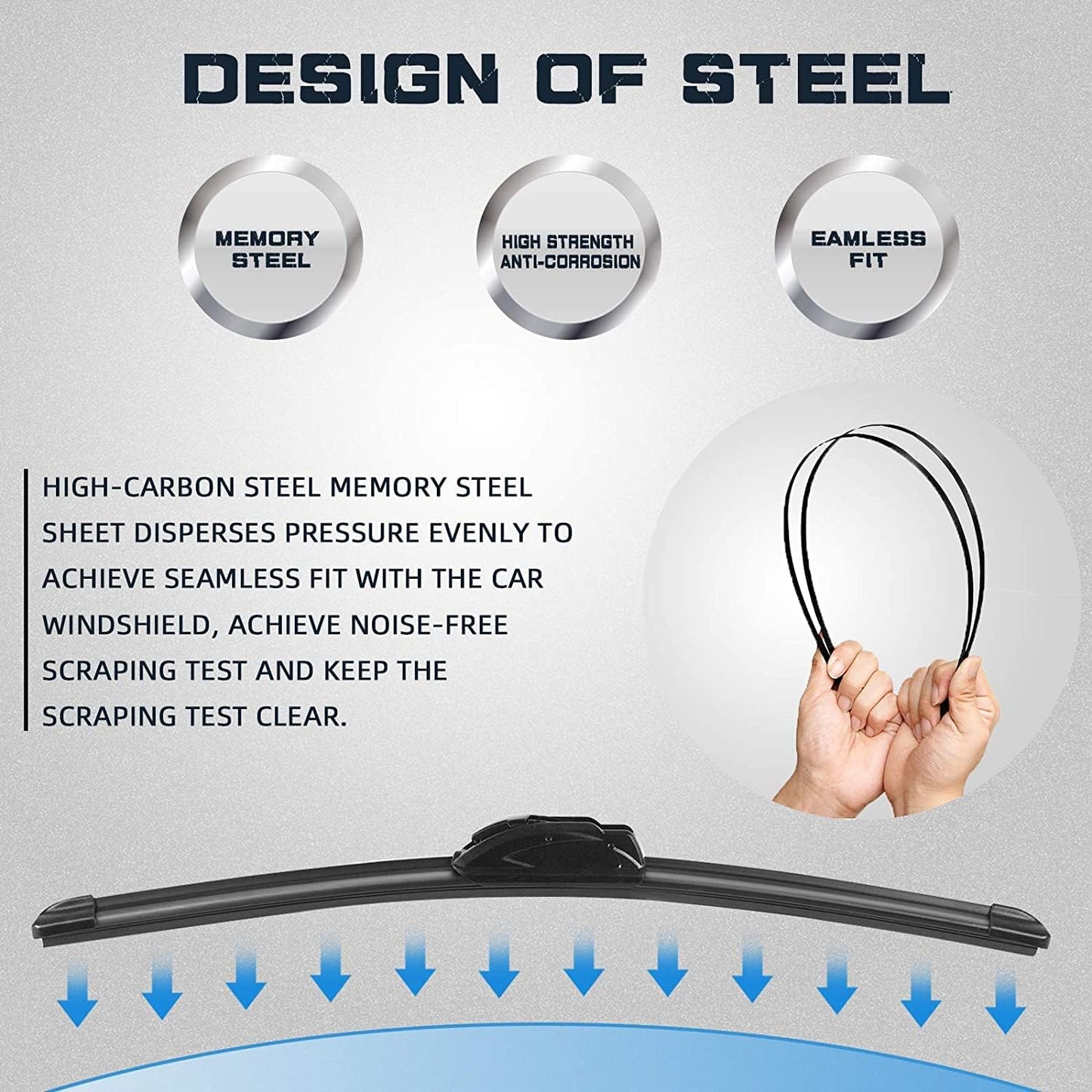 AUTOBOO 24"+20" Windshield Wipers with 12 Inch Rear Wiper Blade Replacement for Toyota 4runner 2010 2011 2012 2013 2014 2015 2016 2017 2018 2019 2022 2023 -Original Factory Quality (Pack of 3)