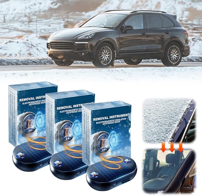 Anti-Freeze Electromagnetic Car Snow Removal Device,2026 New Car Defroster & Ice Remover, Electromagnetic Windshield Anti-Freeze Tool for Snow Melting, Automotive Winter Emergency Kit (3 PCS Upgrade)