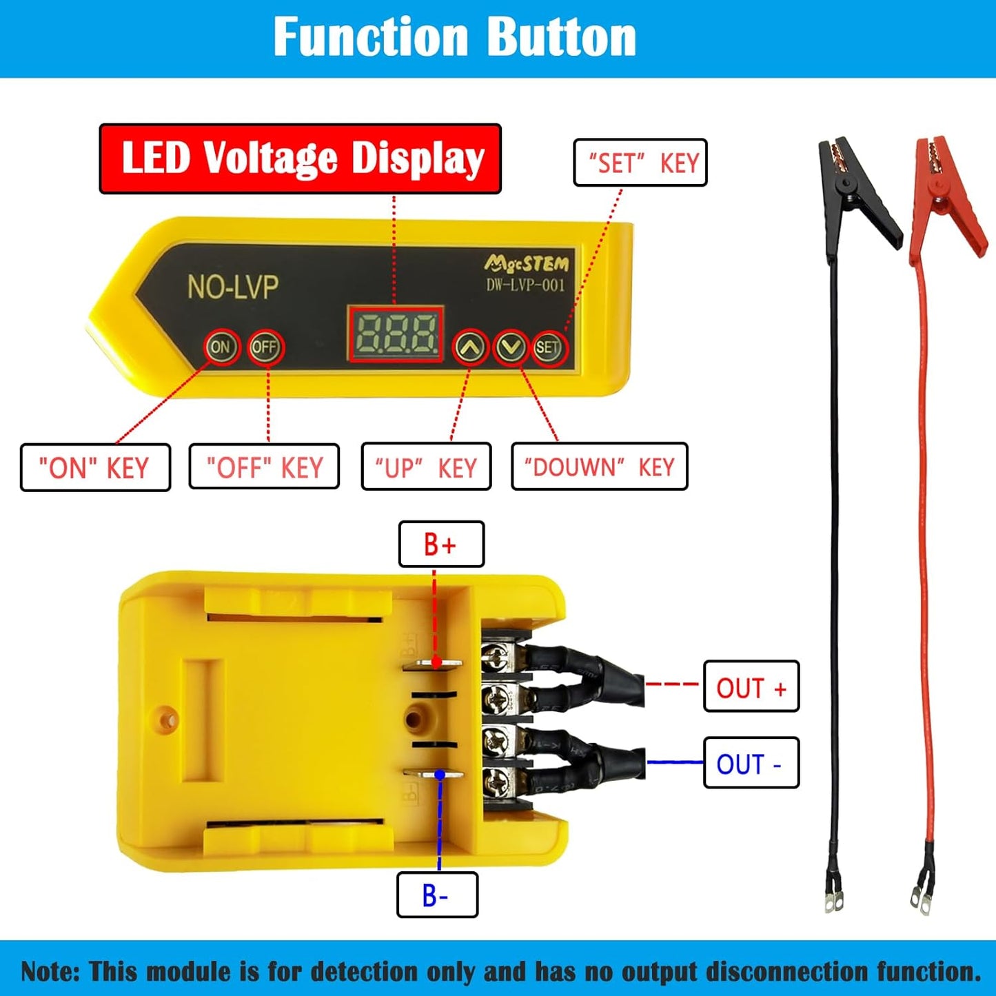 Battery Jumper Cables Compatible with De.Walt Battery Jumper Cables, Automotive Booster Cable for Car Jump Starting Using Tool 8AWG 2.02FT