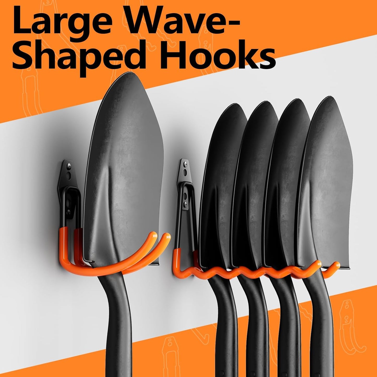 Garage Storage Hooks, 12 Pack Steel Heavy Duty Wall Mount Hooks for Hanging Bike, Ladder, Garden Tools