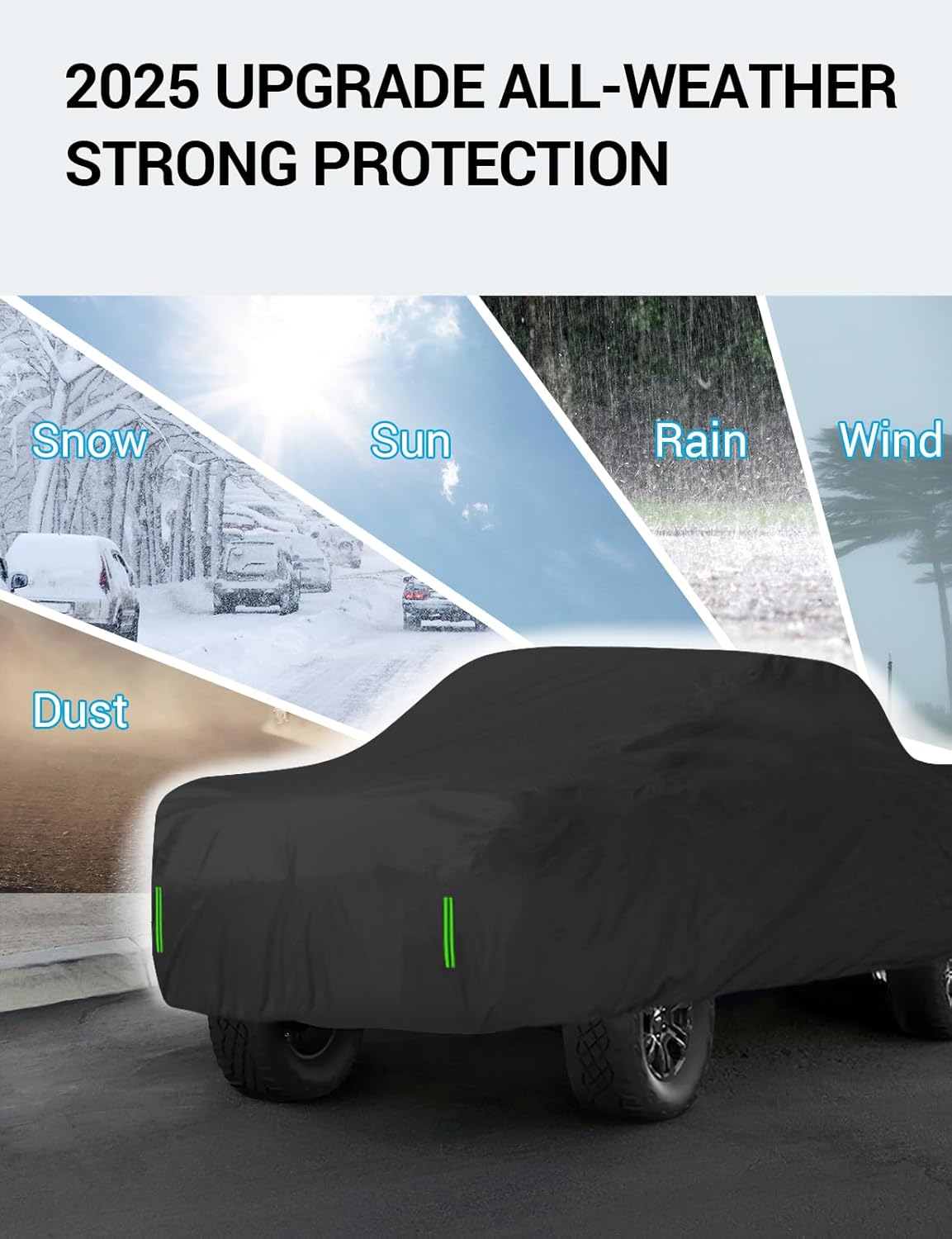 Proadsy 2025 Upgrade Car Cover for Ford F150 4 Door 2015-2024 2025 Extended Cab 6.5-ft Bed, Windproof All Weather Waterproof Sun Rain UV Dust Snow Protection Full Outdoor Indoor Exterior Car Cover