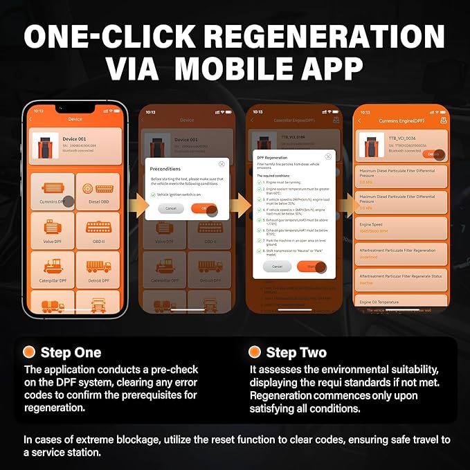 for DPF Reset and Regeneration Tool, Compatible with Caterpillar Engines, Emergency Regeneration and DPF Error Code Clearing