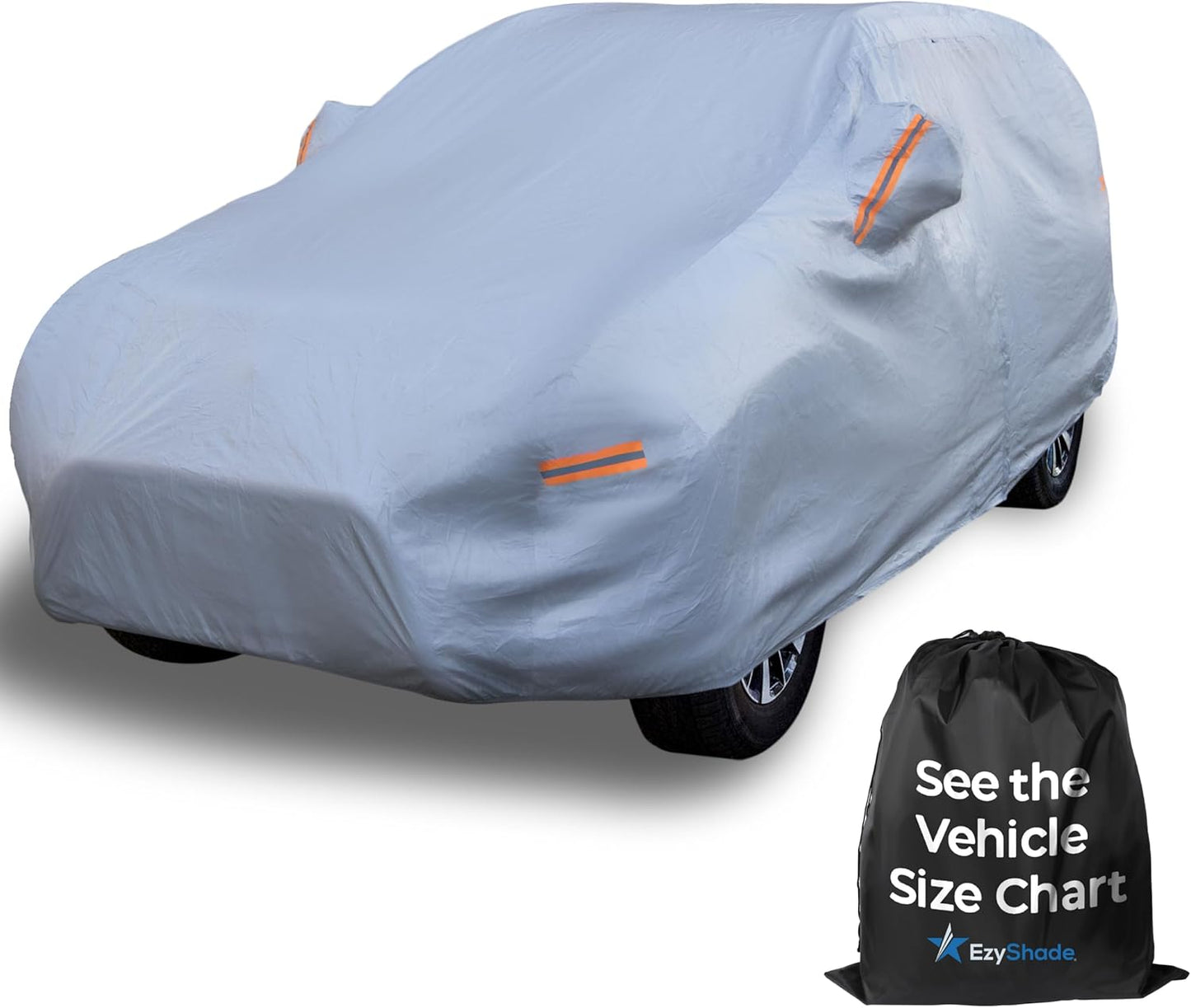 EzyShade 10-Layer SUV Car Cover Waterproof All Weather. See Vehicle Size-Chart for Accurate Fit. Outdoor Full Exterior Covers for Automobiles Heavy Duty Tarp Jeep Rav4 CRV. Size S6 (See SizeChart)