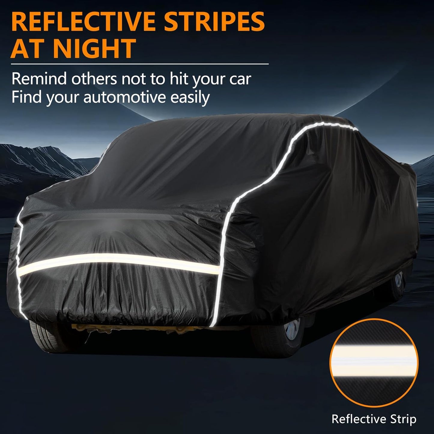 Pickup Truck Cover Waterproof All Weather, Outdoor Sun UV Rain Pickup Protection,6 Layer Heavy Duty Truck Cover, Length Up to 233 Inch(233"*79"*78")