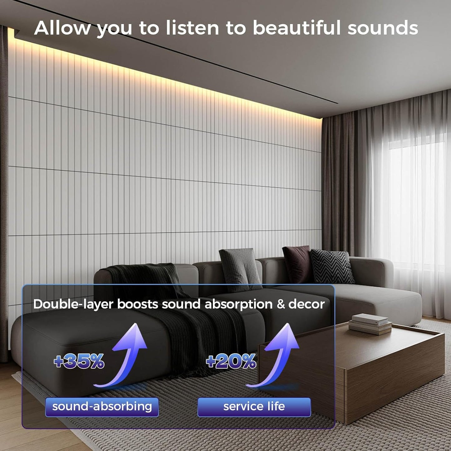 8 Pack Large Soundproof Wall Panels, 15.7 x 15.7 x 0.47 in Sound Proof Foam Panels for Walls, 1.2lb/ft³ High Density, Thicker 0.47in, Acoustic Panels, Sound Dampening Panels White