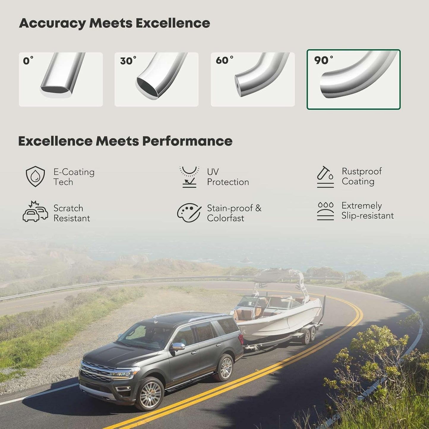 YHTAUTO 3 Inch Running Boards Side Step Bars Fit for 1999-2018 Chevy Silverado & GMC Sierra 1500/2500 HD/3500 HD - Standard/Regular Cab, 90-Degree Bent End S/S 304 Polished, Truck Cab Side Step Rails