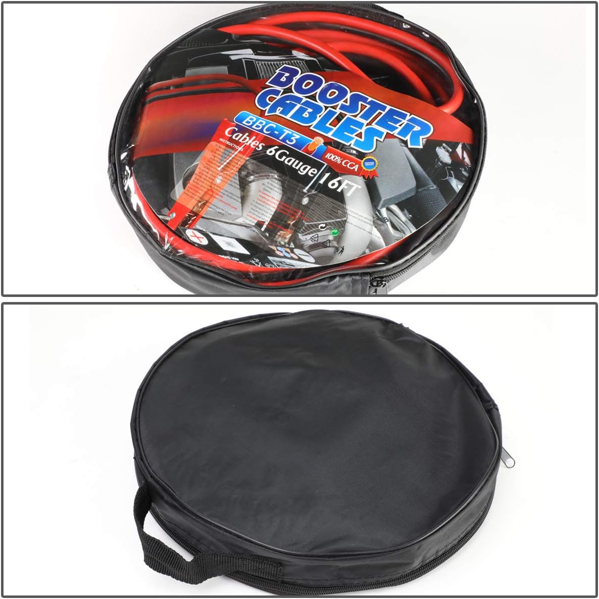 Auto Dynasty Heavy Duty 16Ft 6Gauge Booster Cable Power Jumper 400AMP Emergency Battery Start Car/Motorcycle