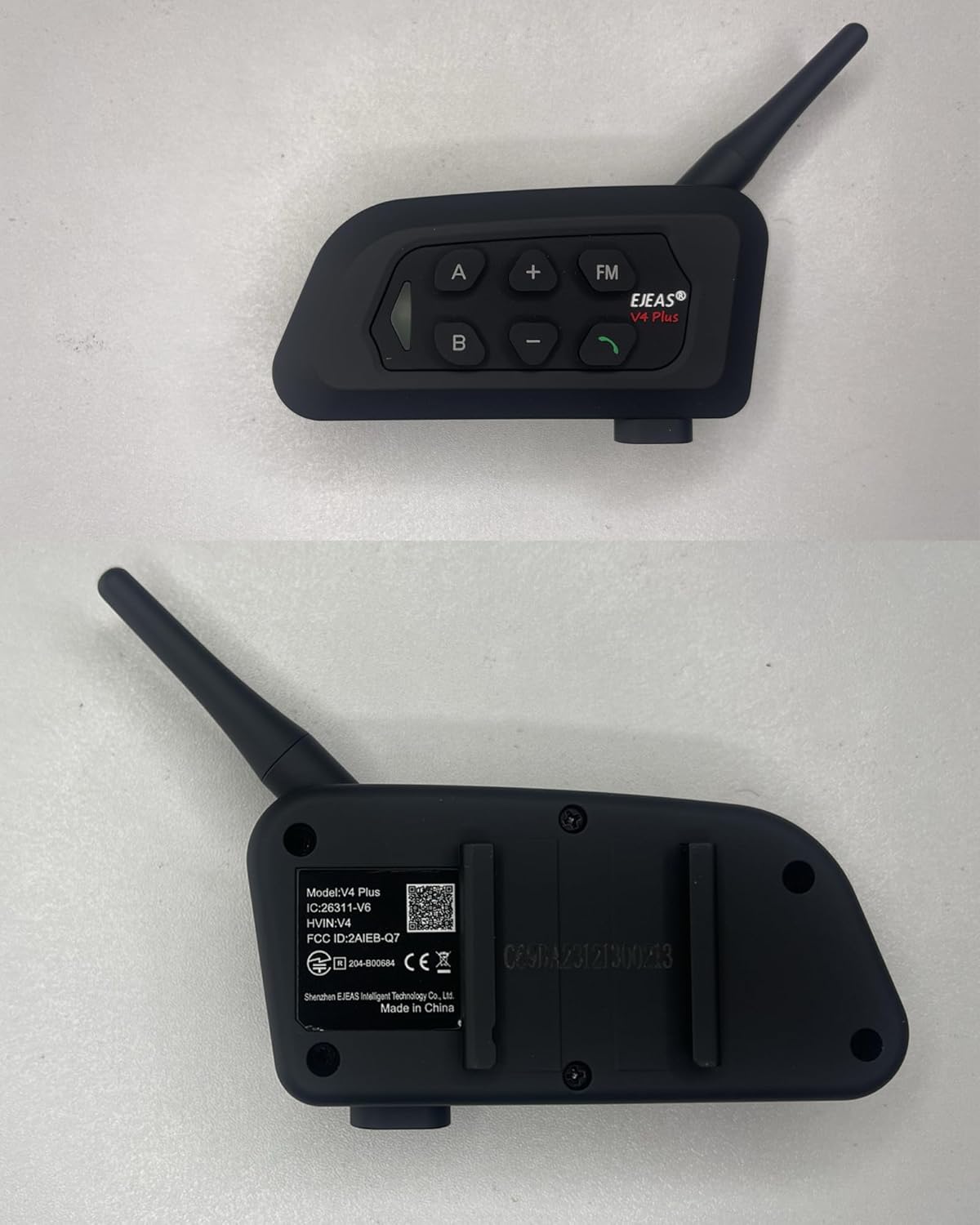 V4 Plus Motorcycle Bluetooth Helmet Intercom Headset, 4 Rides Group Communication System for Motorcycling Soccer Referees Skiing ATV/Off Road (4 Pack)