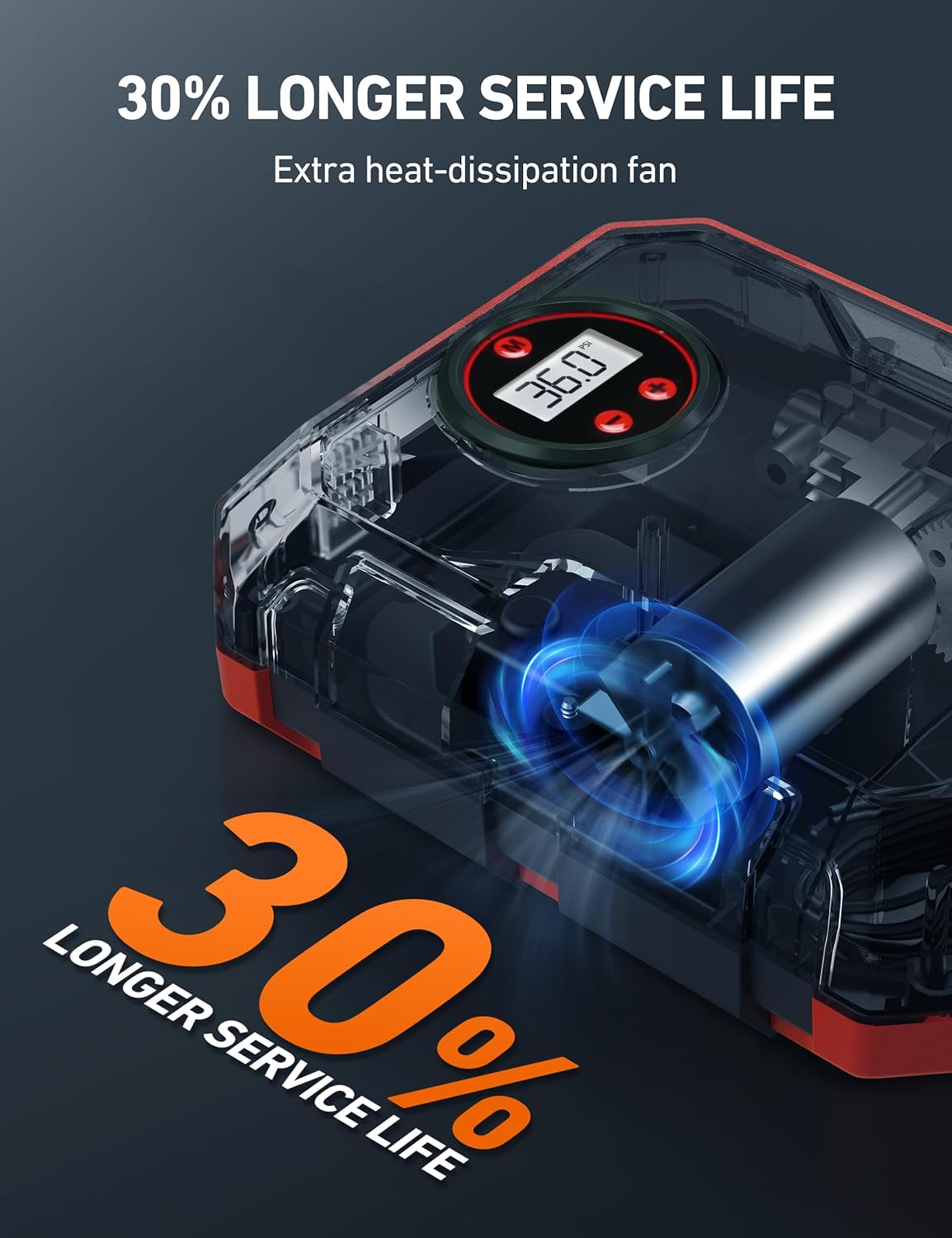 AstroAI Portable Air Compressor and Tire Inflator - 12V DC Auto Accessory with LED Light and Digital Display - 100PSI for Car, Bicycle and Other Tires