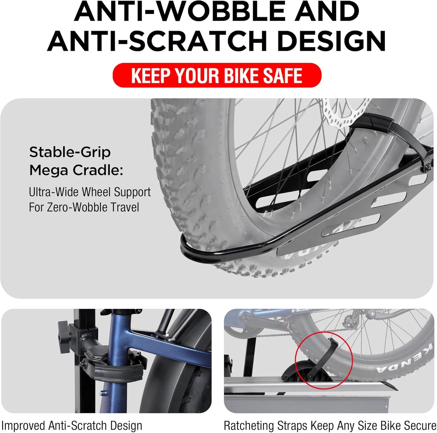 Young Hitch Single 1 Bike Rack with Ramp,100 lbs Capacity E-Bike Carrier Rack for Cars Trucks SUVs Minivans RV, Trailer, Mount Platform Style, Fits Up to 5’’ Fat Tire Bicycle for 2 inch Receiver