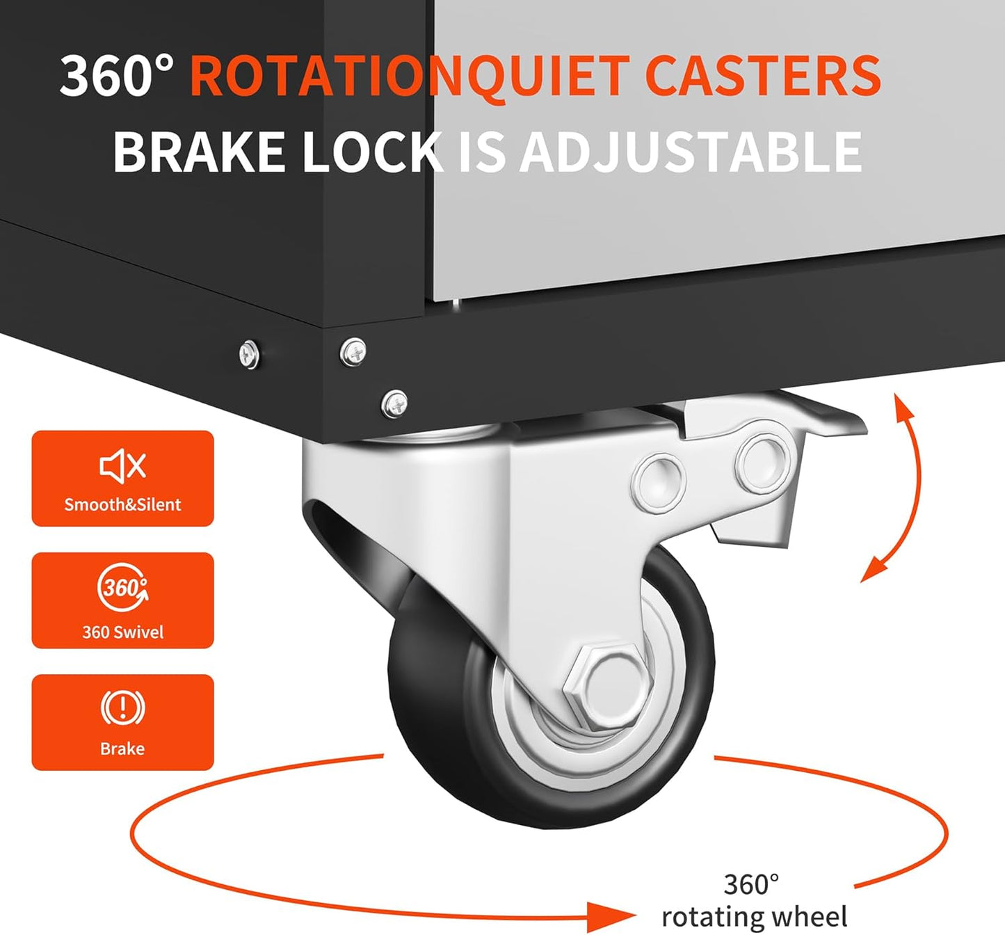 Garage Metal Storage Cabinet for Garage with Adjustable Shelves Wheels, Rolling Tool Chest, Assembly Required, Warehouse, Basement, Tool Room (Gray), Grey