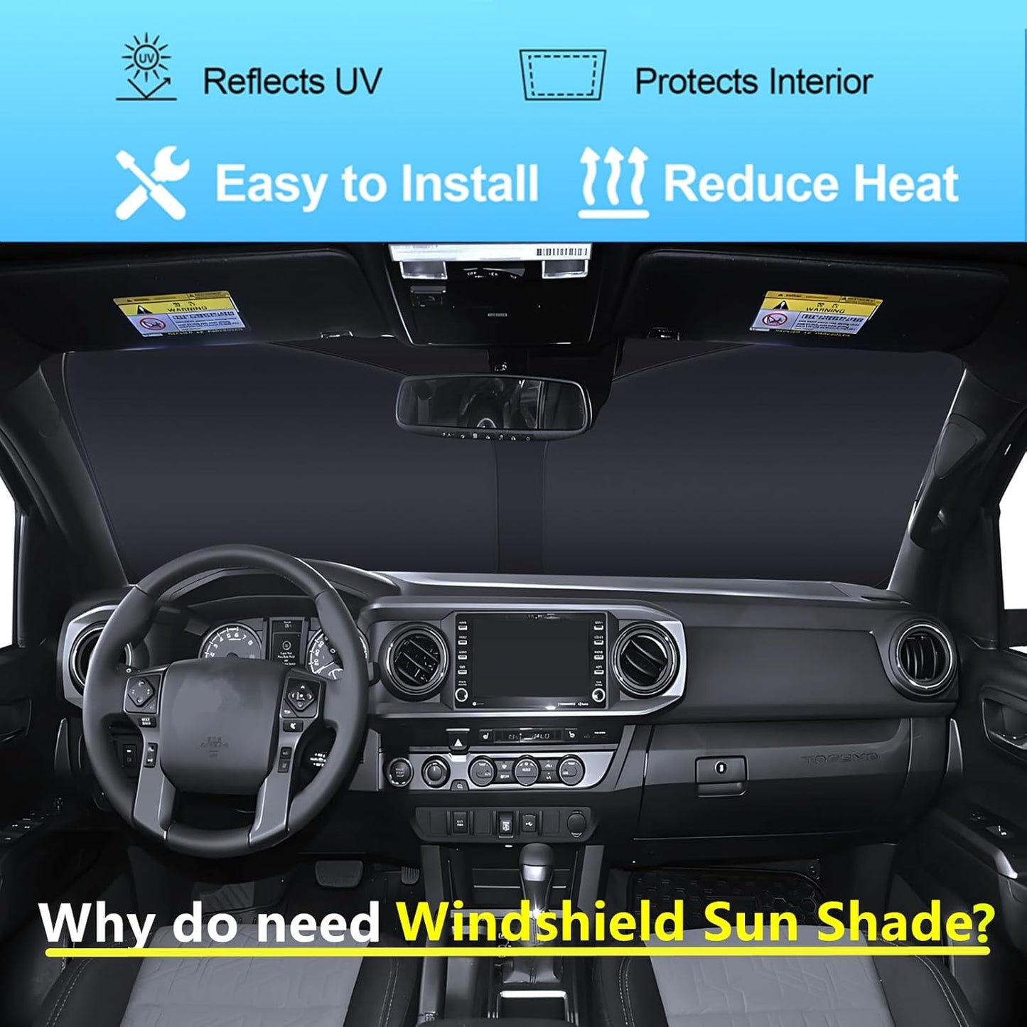 Windshield Sun Shade for Buick Encore GX 2020-2025 4-Layer Front Window Shade Custom Sun Visor 240T Shade Blocks UV Keep Your Car Cooler