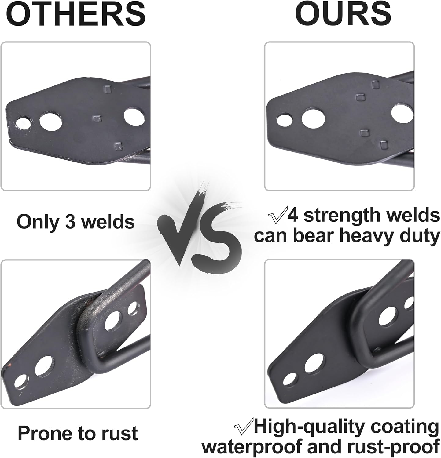 QUELIEN 4 Pack Garage Wall Hooks, 2 Large 7.5 in & 2 Small 2.5 in Heavy-Duty Cord Organizers for Garage Storage, Space-Saving Design for Home, Garage, and Workshop Use