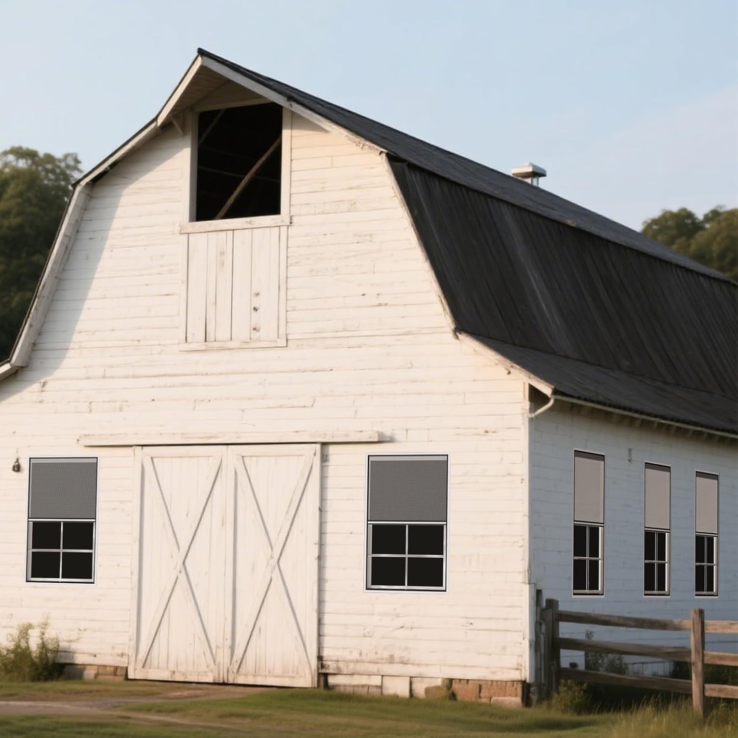 2 Pack 24" x 36"Shed Window, with Tempered Glass and Fiberglass Screen for Shed, Chicken Coop, Playhouse, Household, Garage