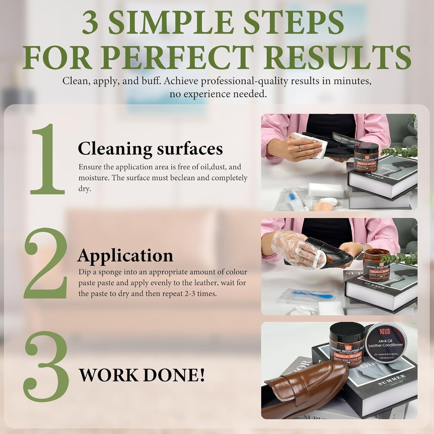 Leather Recoloring Balm Leather Color Restorer Scratch Repair Leather Paint for Furniture Couches Car Seats Shoes Bags Leather Dye and Restorer Restores Faded and Scratched Leather-Gray