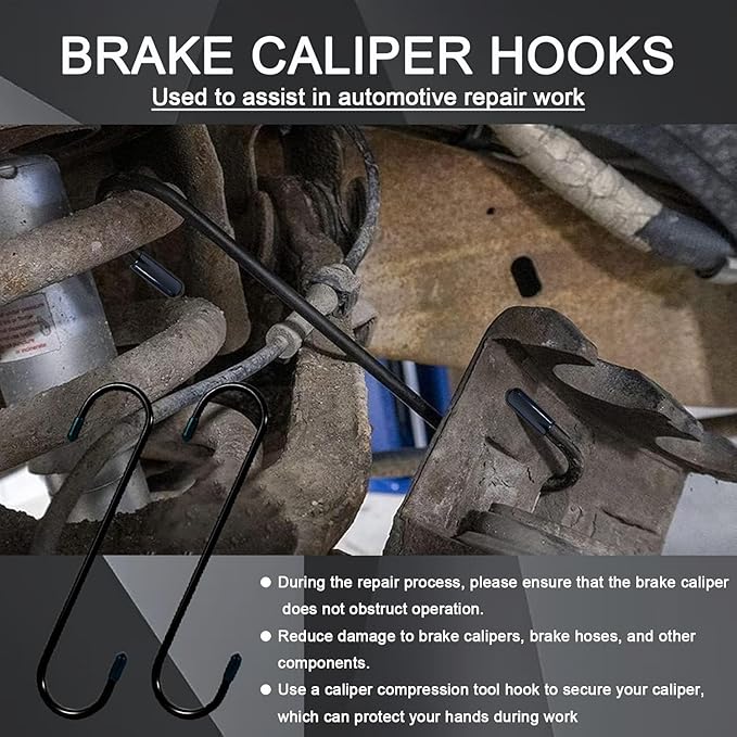 Brake Caliper Compression Tool, Brake Caliper Tool, Caliper Piston Compressor Tool with 2 Heavy-Duty Caliper Hooks, 5-in-1 Universal 360° Ratcheting System for Car Disc Brake Repair Blue (Blue)