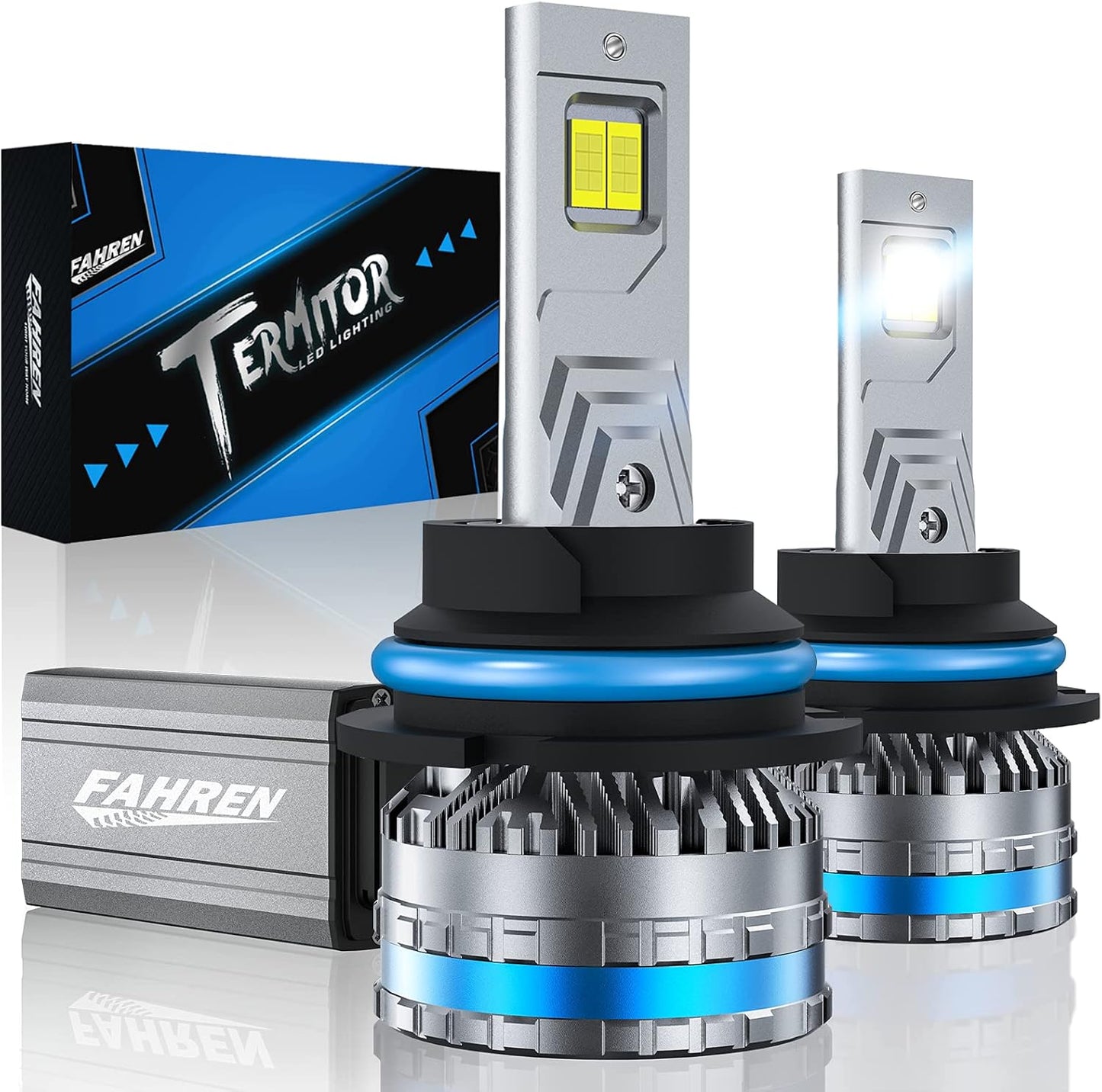 FAHREN 9007/HB5 Bulbs, 2025 Upgraded 120W 60000LM fog Lighting Bulb with fan, 6500K Cool White IP68 Waterproof,Pack of 2