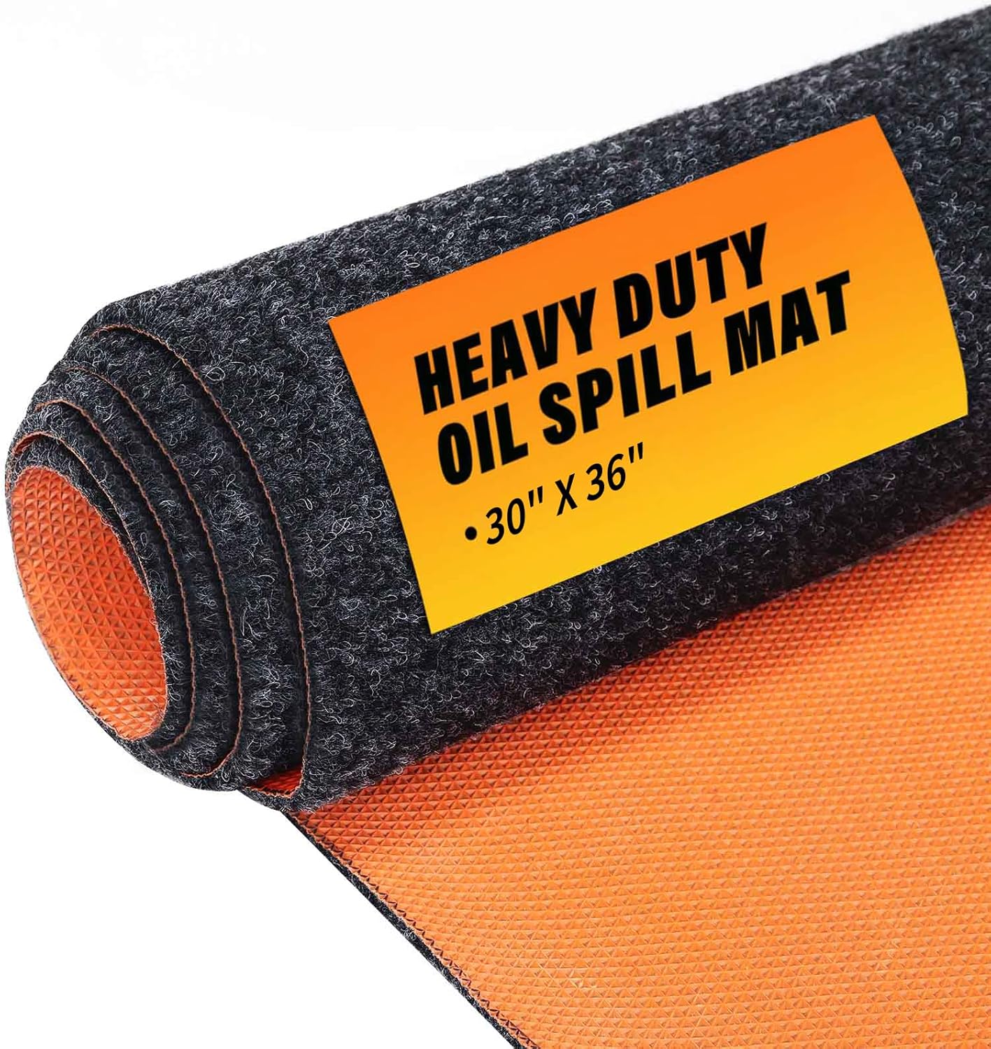 30" x 36" Heavy Duty Oil Spill Mat, Garage Floor Mat for Under Car, 1/4 Inch Thicked Waterproof Rubber Backing Mat Protect Floor, Reusable Oil Drip Leak Absorbent Pads
