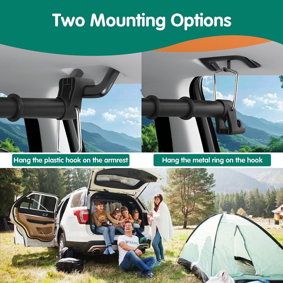 Car Clothes Hanger Bar, Heavy Duty Telescopic Clothes Rod for Cars 30–62 Inches, Wrinkle Free Clothes Rack for Sedans, SUVs, Trucks, and Most Other Vehicles, Suitable for Daily and Travel Use