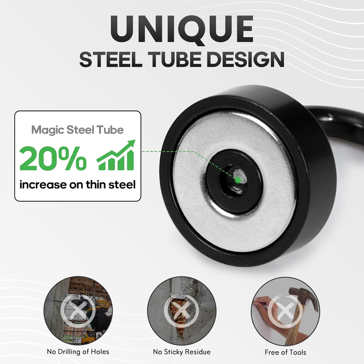 Neosmuk Magnetic Hooks, Cruise Ship Essentials, 30lb+ Heavy Duty Magnetic Hooks for Cruise Cabins, Refrigerator, Grill, Hanging, and Travel | Extra Strong Must-Haves Magnet Hook,Black,Pack of 10