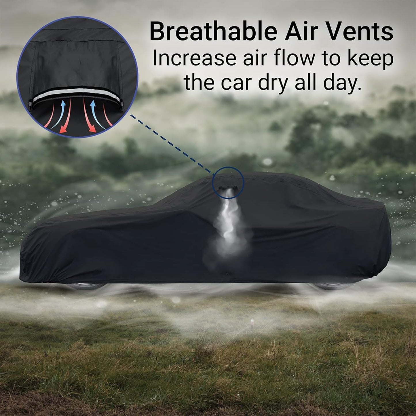 iCarCover Custom Car Cover for 1967-1973 Chevy Camaro Z28, SS Waterproof All Weather Rain Snow UV Sun Protector Full Exterior Indoor Outdoor Car Cover (Stripe - Black/Gray)