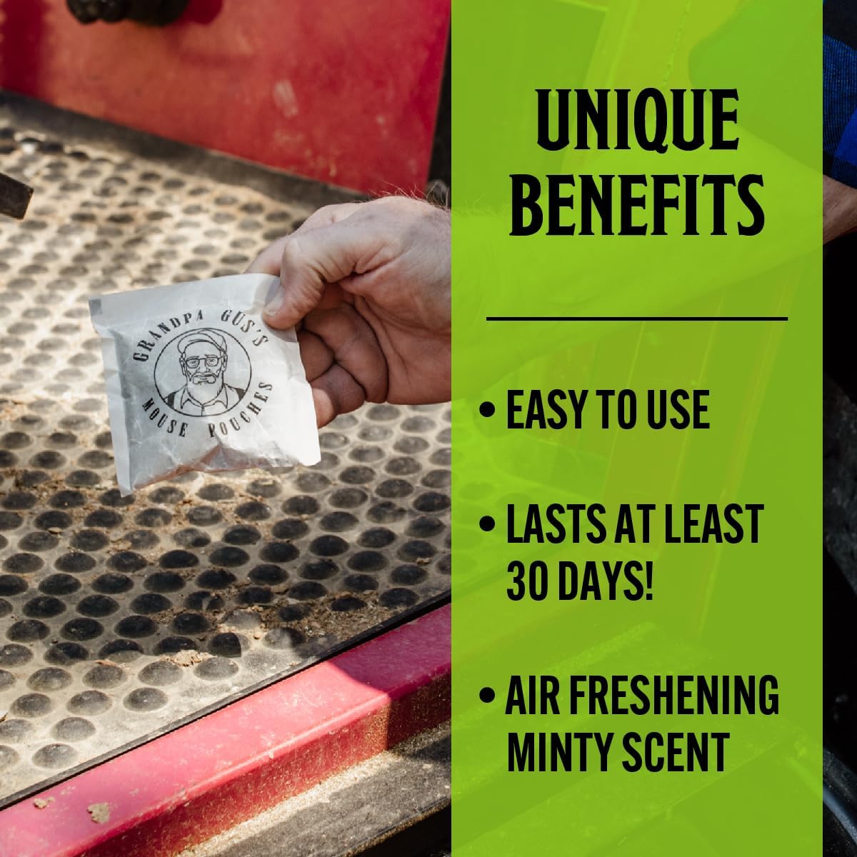 Grandpa Gus's Natural Mouse Repellent Pouches, Cinnamon/Peppermint Oils Repel Mice from Nesting in Home/Cabin/Boat/Car Storage/RV/Machinery/Shed (16 Pouches)