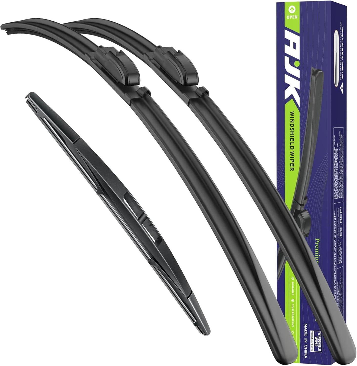 AJK Wiper Blades for Mazda CX-3 2016 2017 2018 2019 2020 2021, 2 Piece All Weather OEM Quality Automotive Replacement Windshield Wiper Blades for My Car