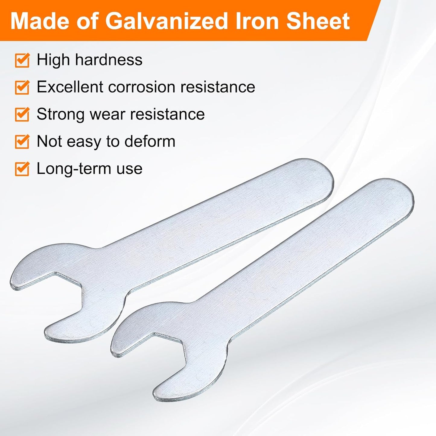 HARFINGTON 10pcs Small Wrench 10x70x1.5mm Metric U-Shaped Single Open Ended Spanner Super Thin Flat Head Galvanizing Wrench for Automotive Repair Furniture Assembly