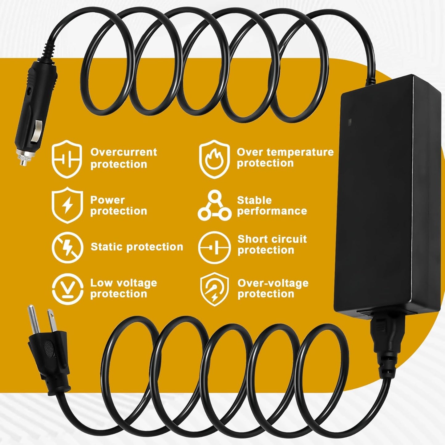 12V 10A Car Cigarette Lighter Power Adapter - Compatible with GMG Davy Crockett, Trek, Ledge, Peak Grills - Fits GMGADP10A GMG-ADP10A Models - Replacement Cord P-1266 P-1295 P-1283 P-1235