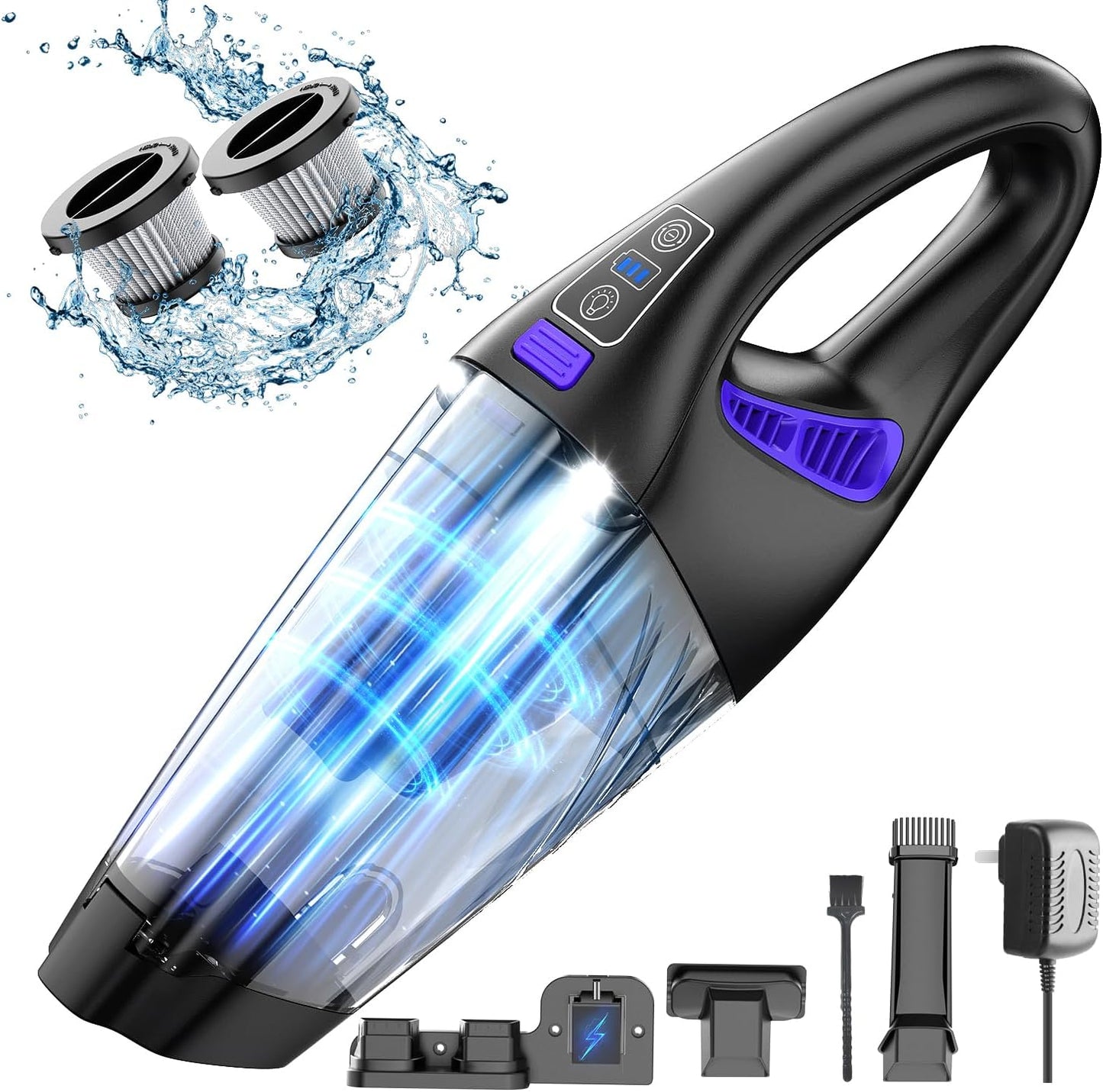 Handheld Car Vacuum Cordless, 18000Pa 160W Car Vacuum Cleaner,30Min Powerful Hand Held Vacuum Cordless Portable Vacuum Cleaner