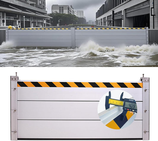 Reusable Heavy Duty Aluminum Flood Barriers for Home Exterior, Flood Protection Barriers Water Barrier Door Quick Detachable Garage Doors Detachable Mobile Rain Water Baffle (H 7.9 inch L 1.5FT)