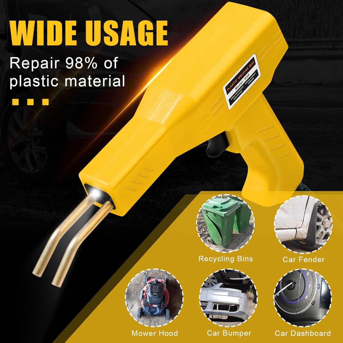 ATOLS Plastic Welder, 1000PCS Staples, Plastic Welding Kit, Hot Stapler Kit, Plastic Welder Gun Kit, Car Bumper Repair Kit, Plastic Repair Kit