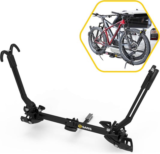 Saris SuperClamp G3 2-Bike Hitch Rack – Lightweight Platform Bike Carrier for Car, SUV, Truck – Tilting Design, Secure Wheel Clamping, Fits Road, Mountain, E-Bikes – 1.25" and 2" Hitch Receiver