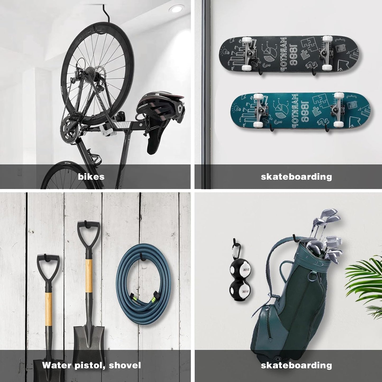 Bike Hooks Heavry Duty 6-Pack,Bicycle Storage Hanger Screw in Ceiling Hooks,Utility Hooks for Wall,Garage,Garden Organization and Storage,Fits Hanging All Bike Types,Bicycle Storage Hooks