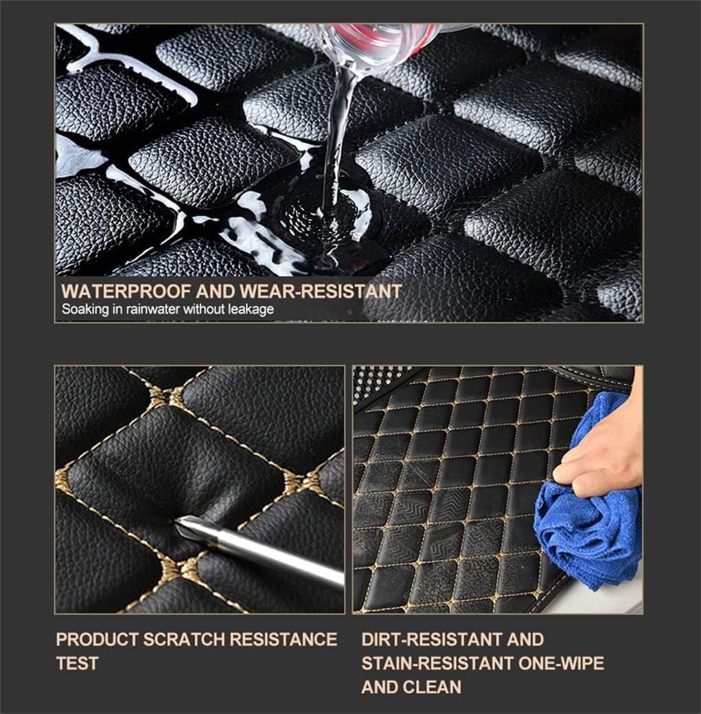 Customized Personalized Car Mats - All Weather Men's and Women's Floor mats Suitable for 99% of vehiclesPads Protection Non-Slip Leather Floor Liners (Black red Stripe)