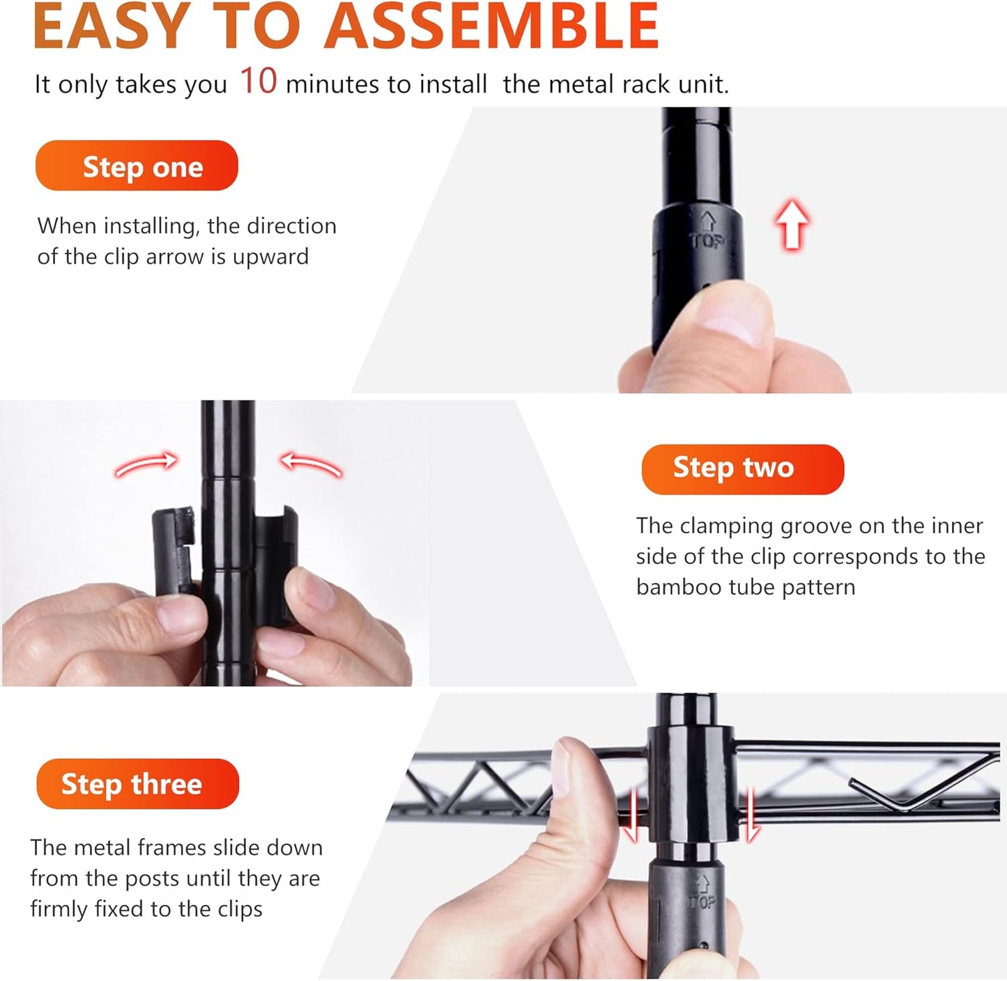 BestOffice 3-Tier Adjustable Wire Shelving Storage Shelves Heavy Duty Shelving Unit with Wheels for Small Places Kitchen Garage Balcony,Black