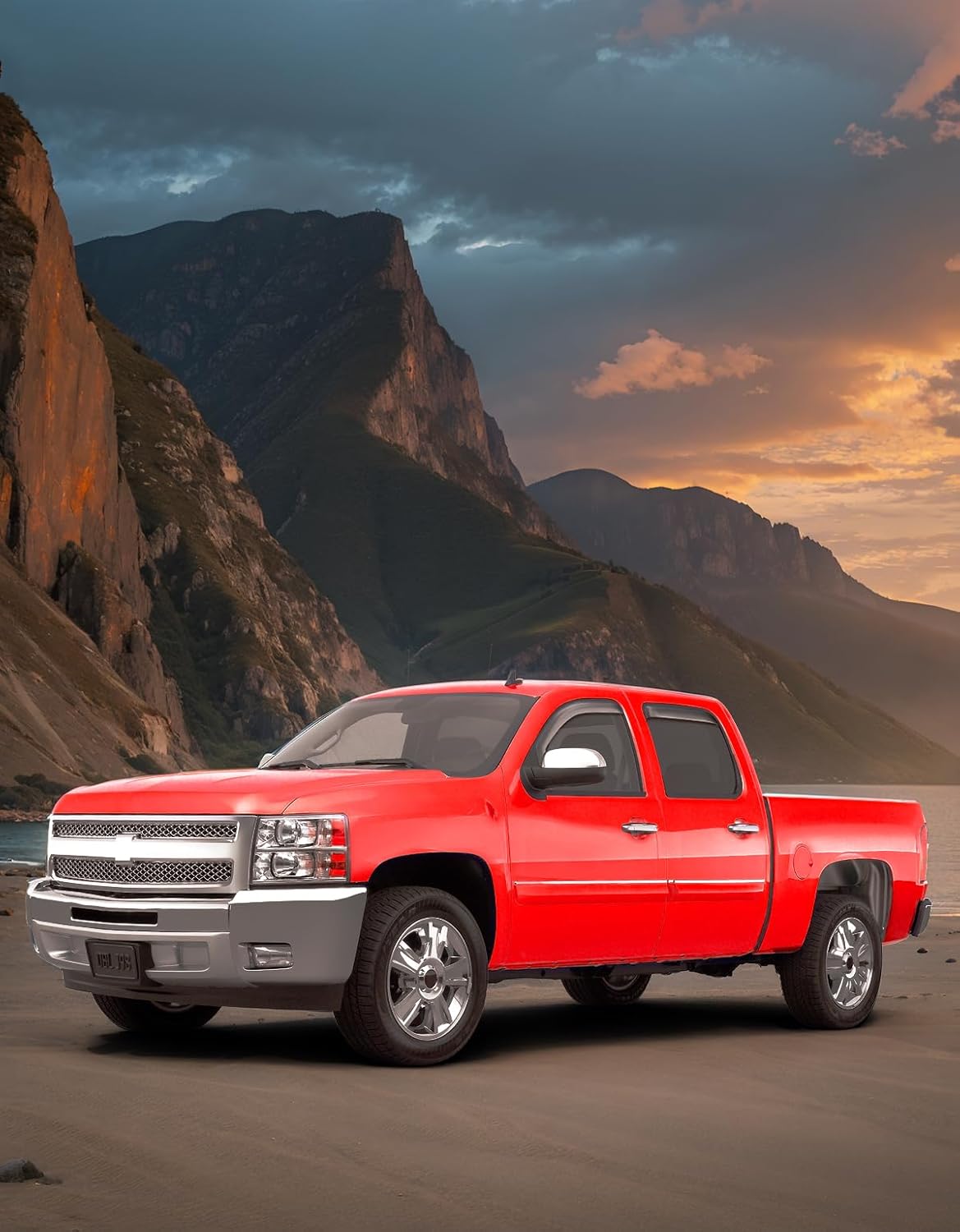 in-Channel Window Rain Guards Fit for Truck Chevrolet (Chevy) Silverado/GMC Sierra 2007-2013 Crew Cab Extra Durable Window Deflectors Window Visors Vent Shades Vent Visors Car Accessories