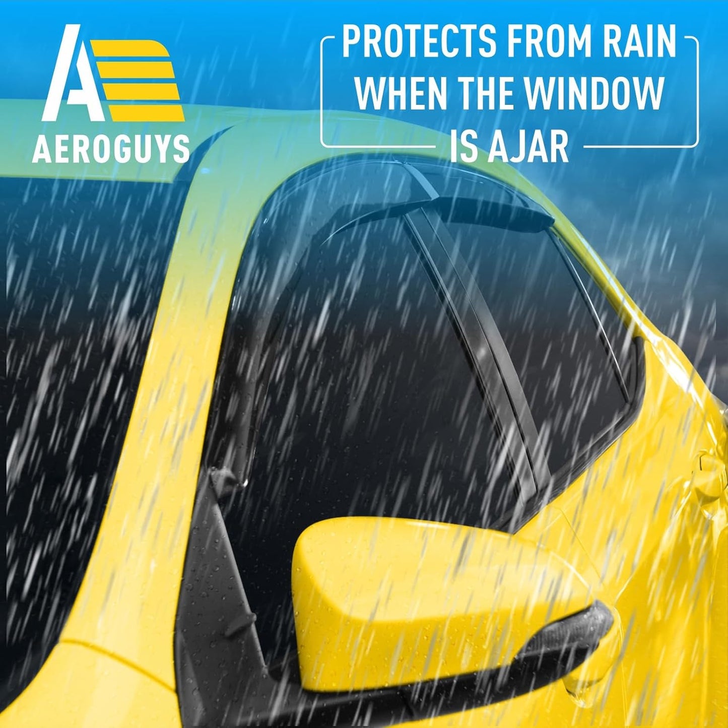 Extra Durable Window Deflectors Tape-On Window Visors Rain Guards Fit for Toyota Corolla 2014-2019 Sedan, Sun Visors, Wind Vent for Shades, Exterior Car Accessories - 4pcs. AG0487