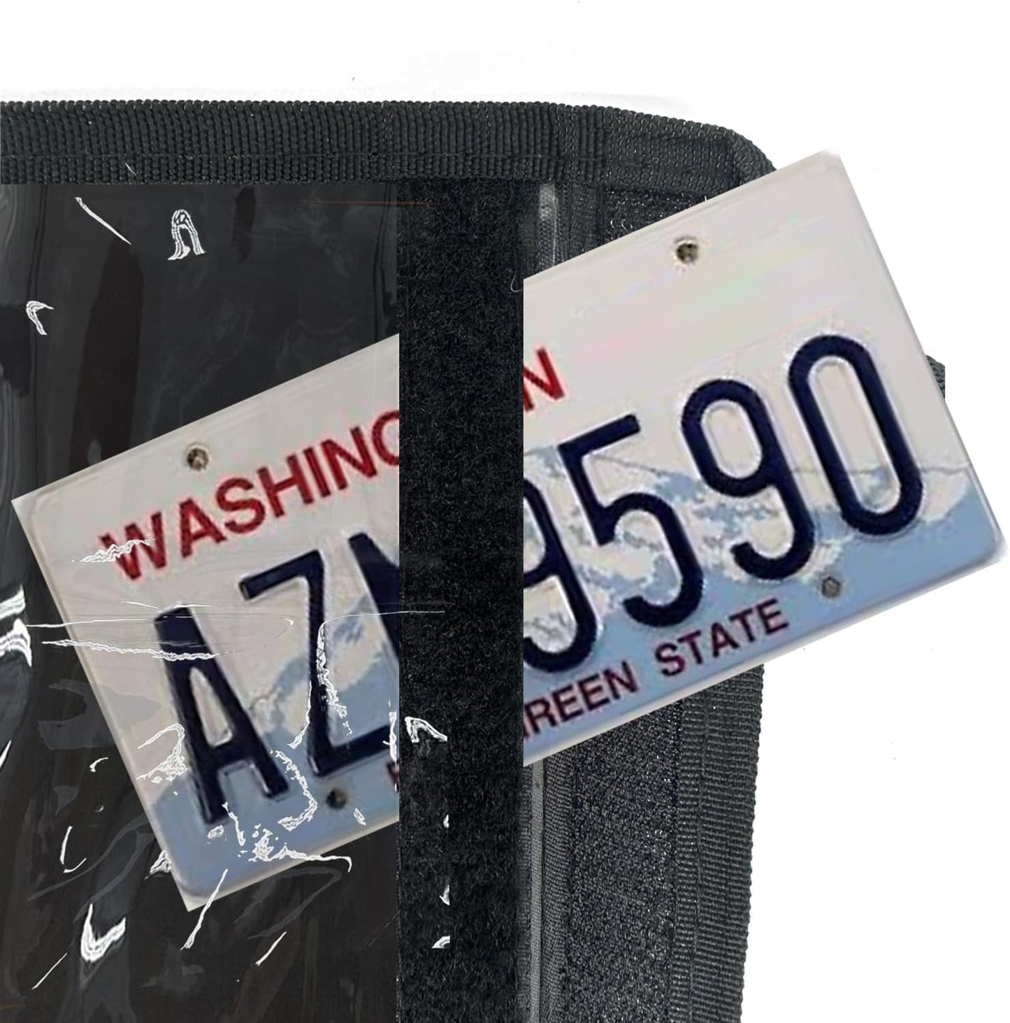License Plate Holder with Hanging Strap, Test Drive Tag Bag, Dealer Plates License Frame Cover, for Car SUV Truck (Black, 1)