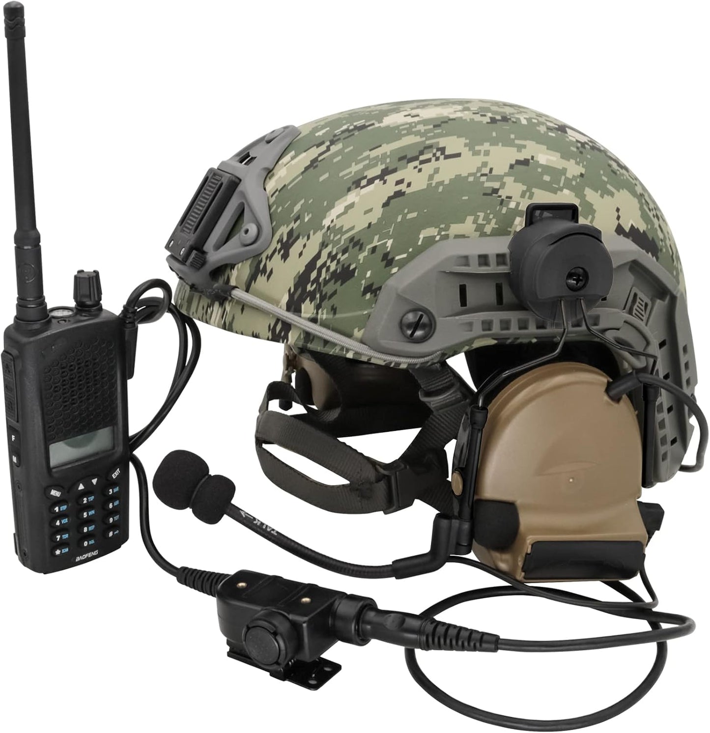 COMTA 2 Helmet-Type Tactical Headset with U94 PTT 2pin，Noise Canceling Headphones，for Airsoft Hunting Shooting