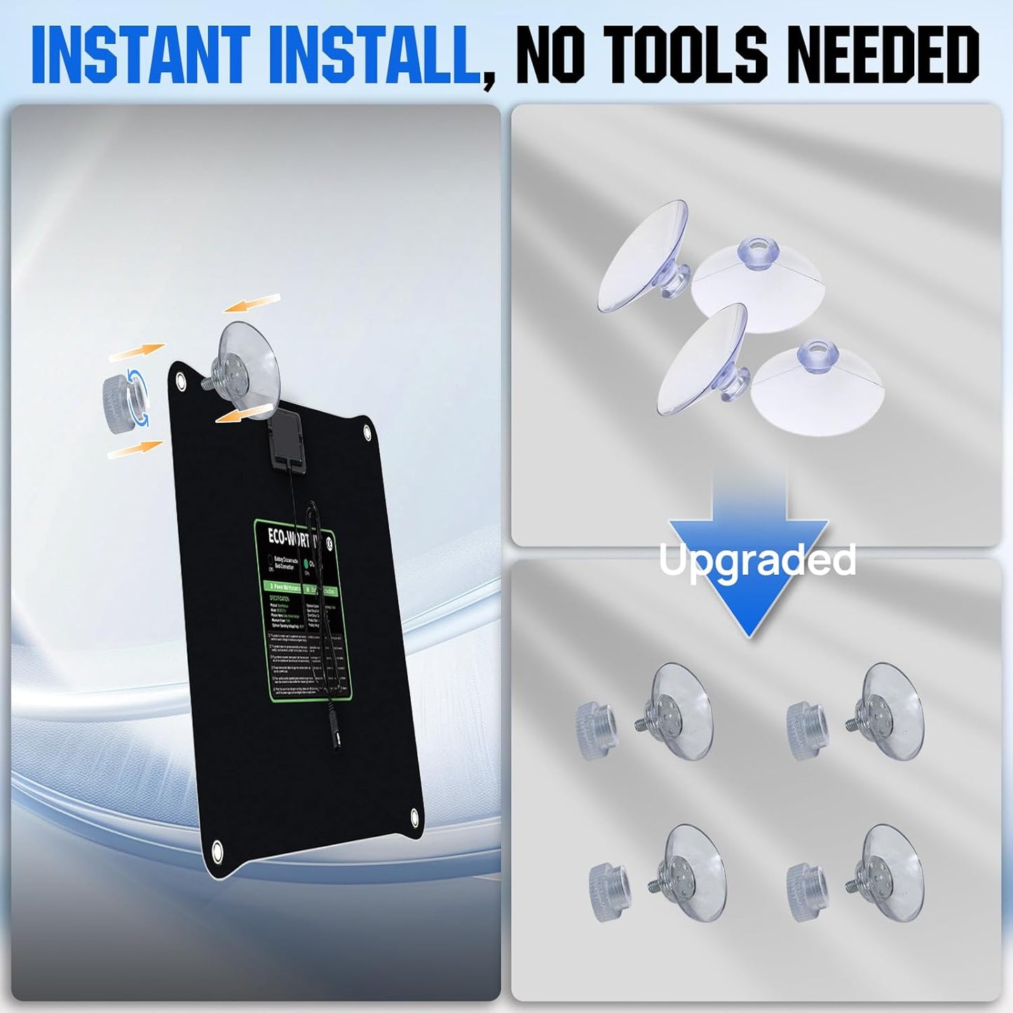 ECO-WORTHY Upgrade 7.5W Solar Car Battery Charger Maintainer 12V Waterproof Solar Panel Portable Solar Trickle Charger for Car Truck Boat Lawn Mower RV Trailer Tractor Utility Vehicle Battery